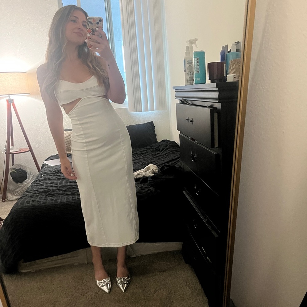 Zara White Backless Dress